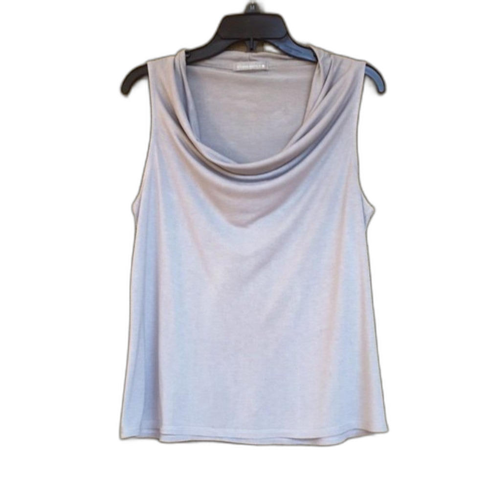 Olivia Moon sleeveless front drape rayon top size M.